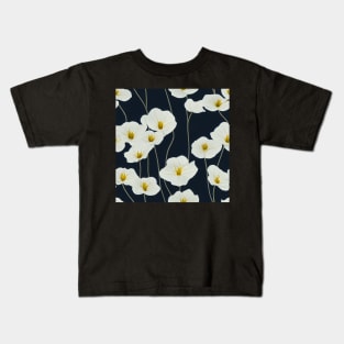 Beautiful Stylized White Flowers, for all those who love nature #193 Kids T-Shirt